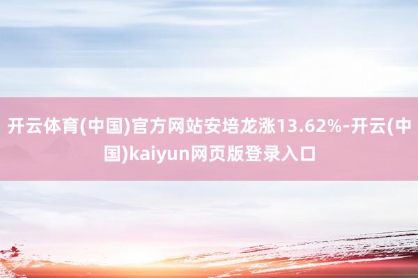 开云体育(中国)官方网站安培龙涨13.62%-开云(中国)kaiyun网页版登录入口