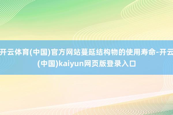 开云体育(中国)官方网站蔓延结构物的使用寿命-开云(中国)kaiyun网页版登录入口